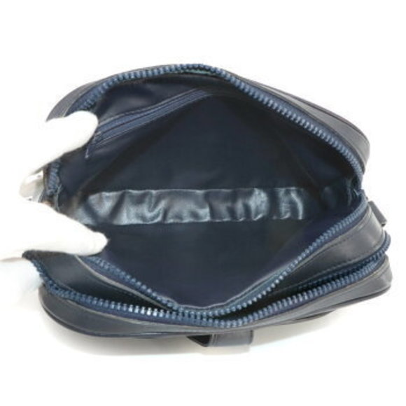 Celine Macadam Shoulder Bag Leather Navy Blue Sholder - Picture 7 of 9